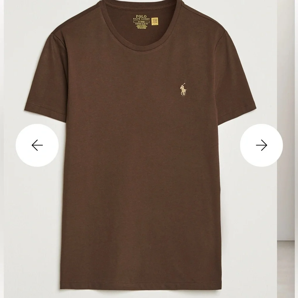 Polo Ralph Lauren Pima Cotton Crew Neck T-Shirt Nutmeg Brown - Picture 2 of 11